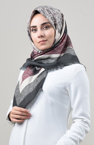 Echarpe Cachemire De Dubaï à Motifs 901592-06 Anthracite 901592-06