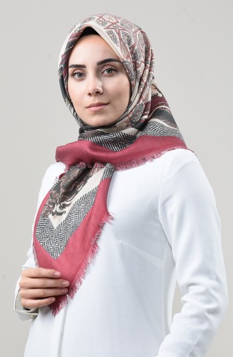 Echarpe Cachemire De Dubaï à Motifs 901592-09 Cerise 901592-09