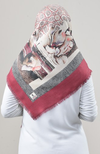 Echarpe Cachemire De Dubaï à Motifs 901592-09 Cerise 901592-09