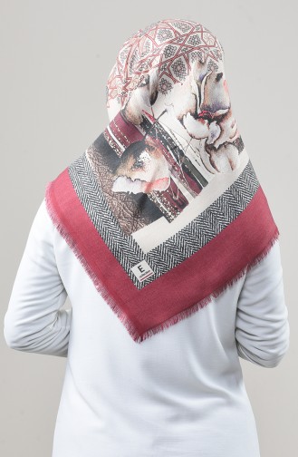 Echarpe Cachemire De Dubaï à Motifs 901592-09 Cerise 901592-09