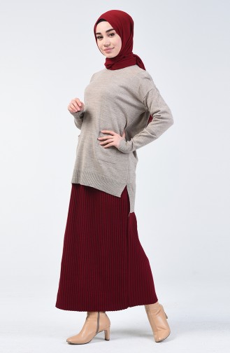 Claret Red Skirt 4199-04