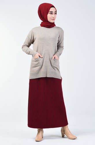 Claret Red Skirt 4199-04