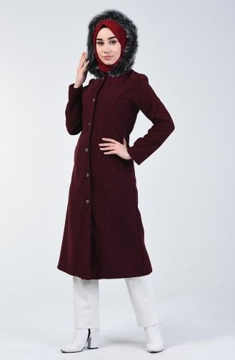 Fur Felt Coat Bordeaux 5114-03