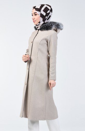 Fur Felt Coat Beige 5114-04