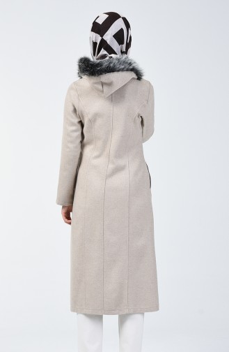 Fur Felt Coat Beige 5114-04