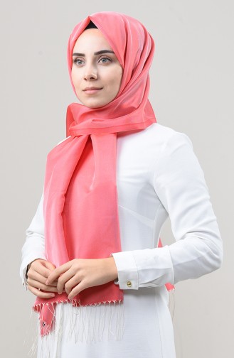 Plain Taffeta Shawl Coral 95329-04