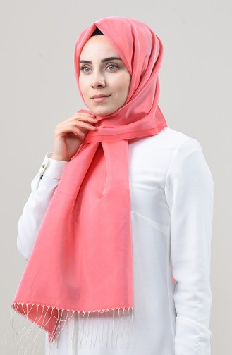 Plain Taffeta Shawl Coral 95329-04