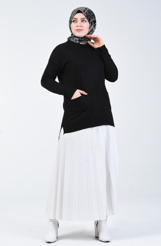 Triko Cepli Tunik 2059-04 Siyah