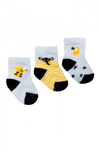 Lot de 3 Chaussettes Pour Bébé Garçon F0282 Blanc 0282