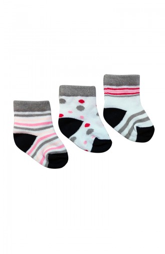 Kız Bebek 3Lü Çorap Set F0285 Beyaz