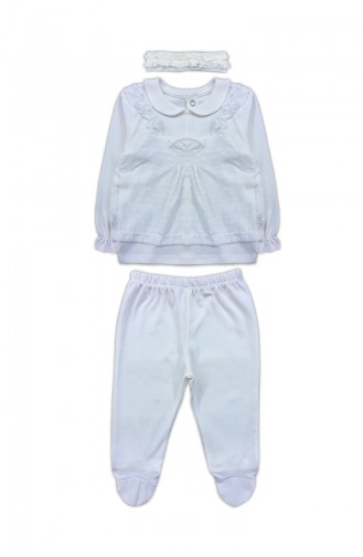 Ensemble Bébé Fille 4 Pièces F0650 Blanc 0650