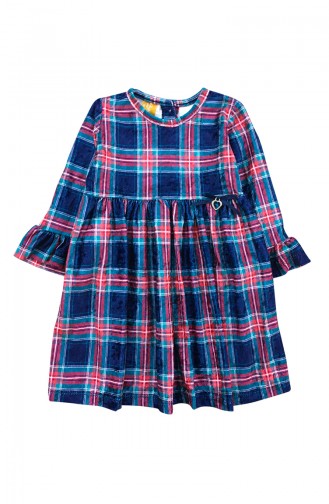 Robe Velours Pour Enfant Fille F0934 Bleu Marine 0934