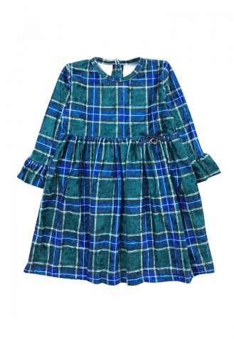 Robe Velours Pour Enfant Fille F0935 Vert 0935