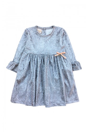 Robe Velours Pour Enfant Fille F0936 Gris 0937