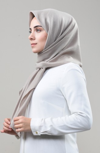 Platin Pamuksu Eşarp 13167-12 Açık Vizon