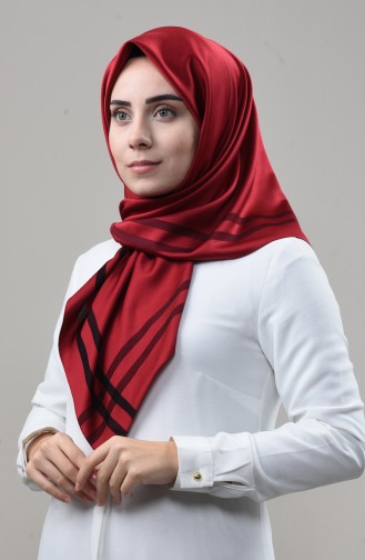 Karaca Floş Bantlı Eşarp 90675-12 Bordo