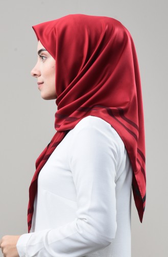 Karaca Floş Bantlı Eşarp 90675-12 Bordo