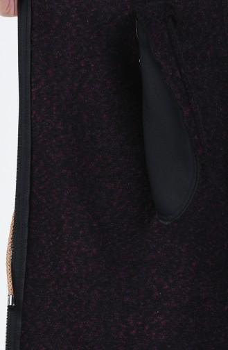 Caban à Capuche avec Fourrure 6843-03 Plum 6843-03