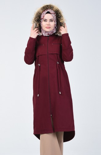 Claret Red Winter Coat 9026-03