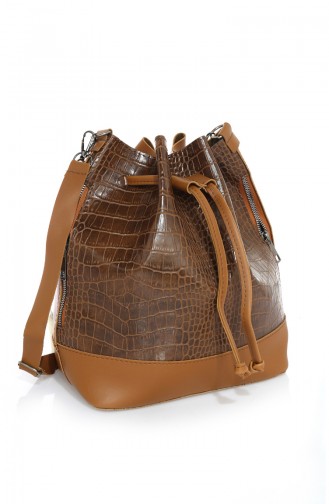 Stilgo Damen Schultertasche AV62Z-03 Tabak Anaconda 62Z-03