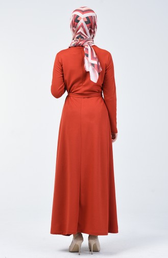 Ziegelrot Hijab Kleider 0028-03