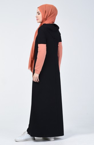 Dunkelblau Hijab Kleider 09049-01