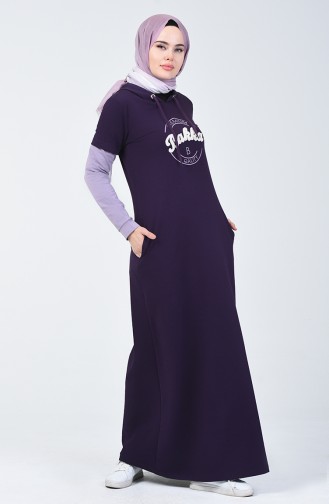 Lila Hijab Kleider 09049-02