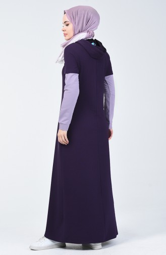 Hooded Sports Dress 09049-02 Purple 09049-02