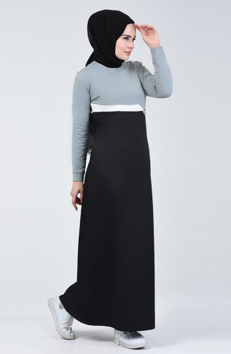 Schwarz Hijab Kleider 09053-01