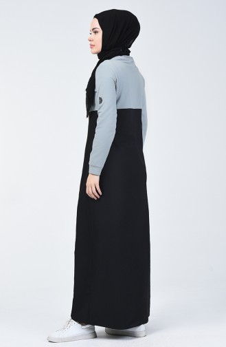 Schwarz Hijab Kleider 09053-01