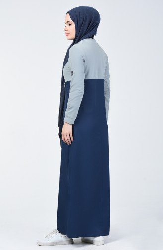 فستان أزرق كحلي 09053-02