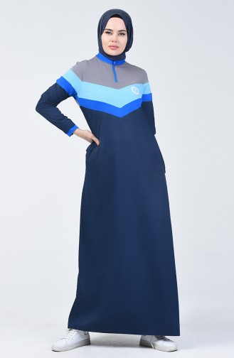 فستان أزرق كحلي 09059-03