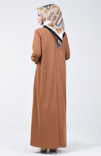 Kolu Lastikli Elbise 1811-08 Camel