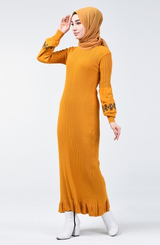 Mustard Hijab Dress 2216-01