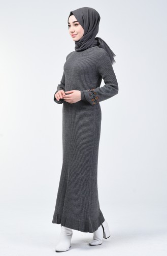 Grau Hijab Kleider 2216-02