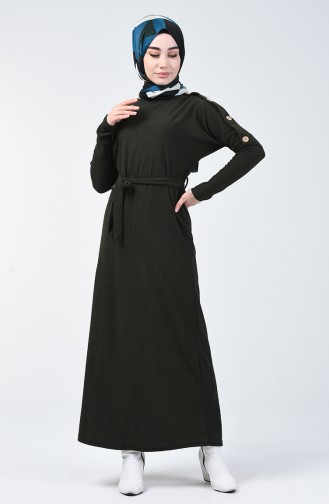 Grün Hijab Kleider 5306-02
