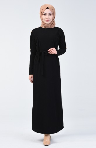 Schwarz Hijab Kleider 5306-04