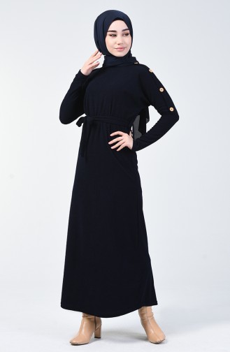 Dunkelblau Hijab Kleider 5306-05