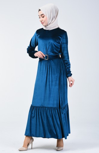 Petrol Blue Hijab Dress 5557-08