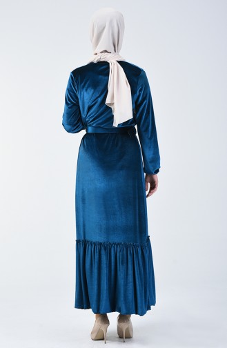 Petrol Blue Hijab Dress 5557-08