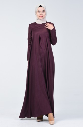 Plum Hijab Dress 3139-03