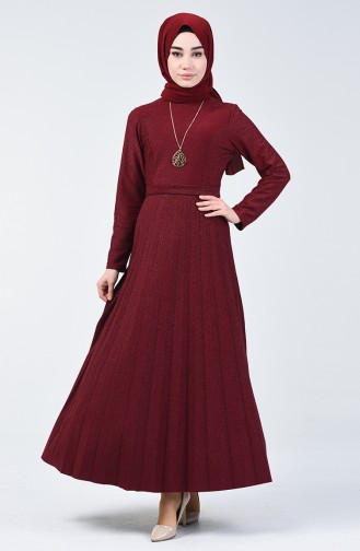 Claret red İslamitische Jurk 5115-02