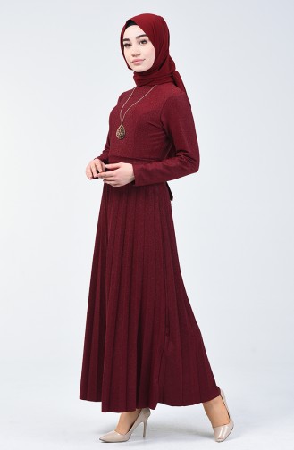 Claret red İslamitische Jurk 5115-02