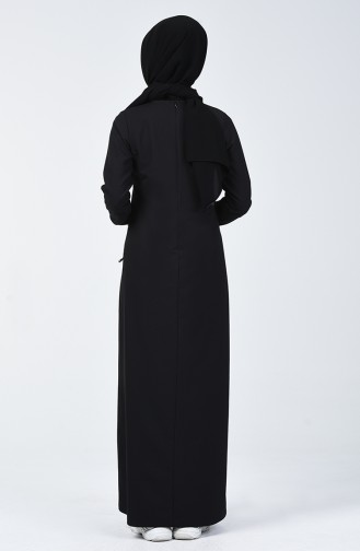 Payet Detaylı Elbise 0264-01 Siyah