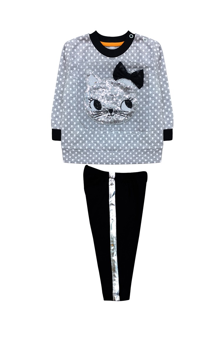 Kiz Bebek Tshirt Tayt Takim E0775 Gri 0775 Sefamerve