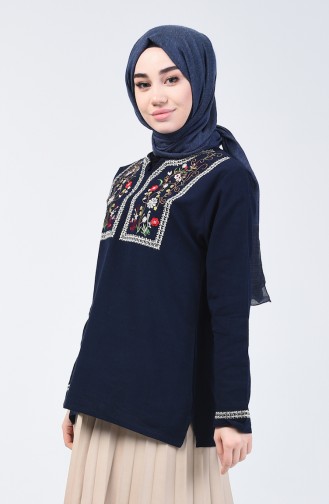 Navy Blue Blouse 0011-04