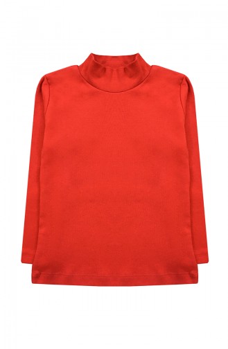 Tshirt Pour Enfant Fille à Col Demi Roulé F0784 Rouge 0784