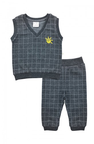 Ensemble Bébé Garçon Gilet Pantalon F1039 Anthracite 1039