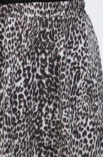 Leopar Desenli Etek 5293-01 Siyah Bej