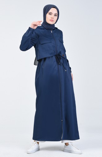 Abaya Sport à Poche 09055-01 Bleu Marine 09055-01